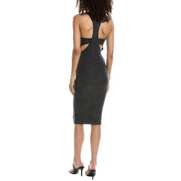 John Elliott Gemini Rib Bandeau Bodycon Midi Tank Dress Grey 1/Small Wool Z16 - Picture 2 of 9